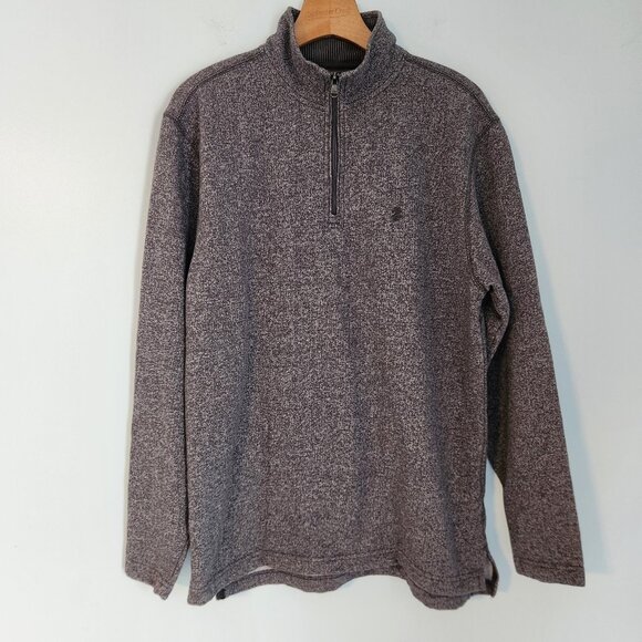 IZOD Saltwater 1/4 Zip Pullover Sweatshirt Sweater Gray Mens Small EUC - Picture 1 of 14